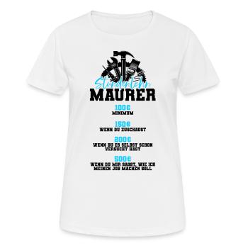 Maurer - Frauen T-Shirt atmungsaktiv - Weiß - Vorne - AI Model Female 172 dark (172cm)