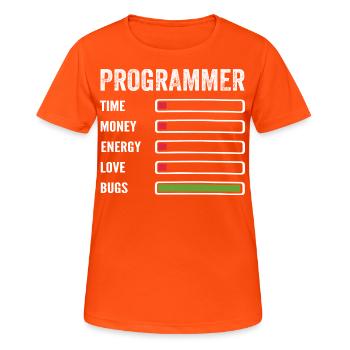 Developer Humor Programmer Coder - Women's Breathable T-Shirt - neon orange - Front - AI Model Female 172 dark (172cm)