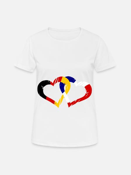 Français Amour allemand - T-shirt respirant Femme - blanc