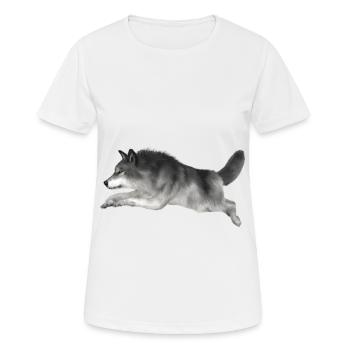 Grey wolf runs - Women's Breathable T-Shirt - white - Front - AI Model Female 172 dark (172cm)
