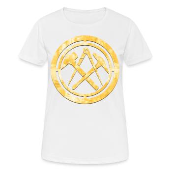 Dachdecker Zunft Logo Wappen Gold - Frauen T-Shirt atmungsaktiv - Weiß - Vorne - AI Model Female 172 dark (172cm)