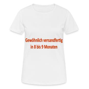 Baby- Babybauch - in 8 bis 9 Monaten - Vers.1 - Frauen T-Shirt atmungsaktiv - Weiß - Vorne - AI Model Female 172 dark (172cm)