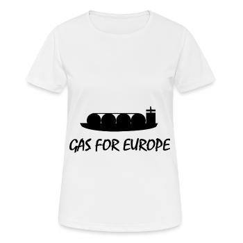 Gaz GNL pour l’Europe - T-shirt respirant Femme - blanc - Devant - AI Model Female 172 dark (172cm)