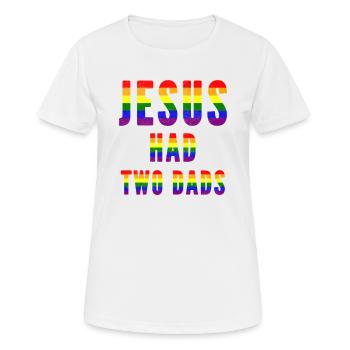 Jésus avait deux pères - T-shirt respirant Femme - blanc - Devant - AI Model Female 172 dark (172cm)