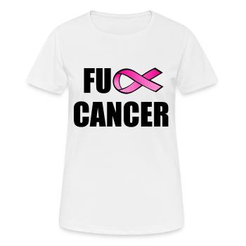 Fuck Cancer - Frauen T-Shirt atmungsaktiv - Weiß - Vorne - AI Model Female 172 dark (172cm)