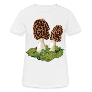 Morel le champignon préféré des cueilleurs de champignons - T-shirt respirant Femme - blanc - Devant - AI Model Female 172 dark (172cm)