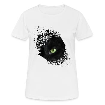 Oeil de chat chat chat propriétaire minou chaton - T-shirt respirant Femme - blanc - Devant - AI Model Female 172 dark (172cm)