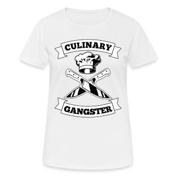 Kulinarischer Gangster Koch Kochmütze Messer - Frauen T-Shirt atmungsaktiv - Weiß - Vorne - AI Model Female 172 dark (172cm)