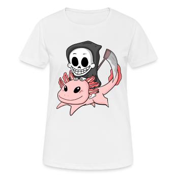 Grim Reaper and Axolotl - Women's Breathable T-Shirt - white - Front - AI Model Female 172 dark (172cm)
