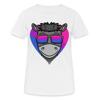 Bisexuell Esel Geschenk - Frauen T-Shirt atmungsaktiv - Weiß - Vorne - AI Model Female 172 dark (172cm)