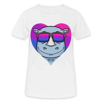 Biseksuel Rhino Biseksualitet Gave - Dame T-shirt svedtransporterende - hvid - Foran - AI Model Female 172 dark (172cm)