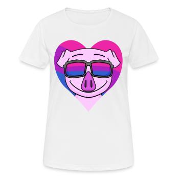 Bisexuell Schwein Geschenk - Frauen T-Shirt atmungsaktiv - Weiß - Vorne - AI Model Female 172 dark (172cm)