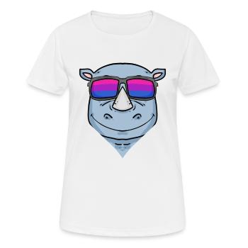 Bisexuell Nashorn Geschenk - Frauen T-Shirt atmungsaktiv - Weiß - Vorne - AI Model Female 172 dark (172cm)