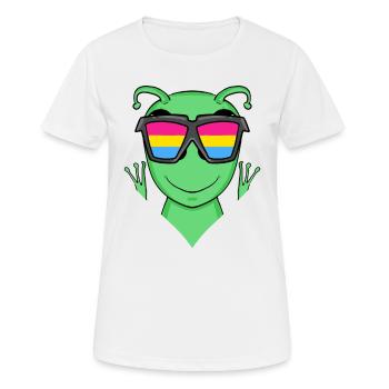 Pansexual Alien - Alien avec des lunettes - T-shirt respirant Femme - blanc - Devant - AI Model Female 172 dark (172cm)