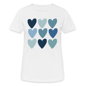 Süßes Liebesherzmuster Modernes T-Shirt - Frauen T-Shirt atmungsaktiv - Weiß - Vorne - AI Model Female 172 dark (172cm)