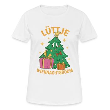 Lüttje Wiehnachtsboom Plattdeutsch - Frauen T-Shirt atmungsaktiv - Weiß - Vorne - AI Model Female 172 dark (172cm)
