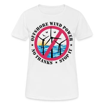 Offshore Windenergie Nein Danke - Frauen T-Shirt atmungsaktiv - Weiß - Vorne - AI Model Female 172 dark (172cm)