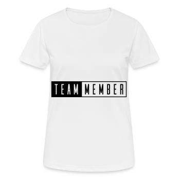 timbre de membre de l'équipe - T-shirt respirant Femme - blanc - Devant - AI Model Female 172 dark (172cm)
