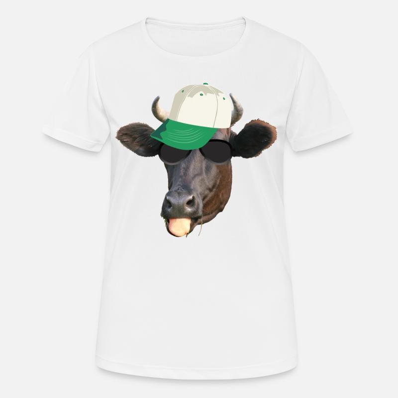 cool cow - Women's Breathable T-Shirt - white