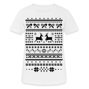 christmas sweater reindeer - Women's Breathable T-Shirt - white - Front - AI Model Female 172 dark (172cm)