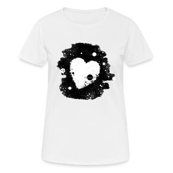 Heart black - Women's Breathable T-Shirt - white - Front - AI Model Female 172 dark (172cm)