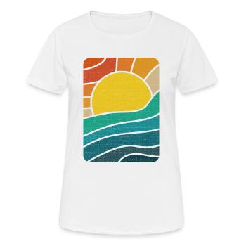 Meer Sonne Sonnenstrahlen Sonnenlicht - Frauen T-Shirt atmungsaktiv - Weiß - Vorne - AI Model Female 172 dark (172cm)