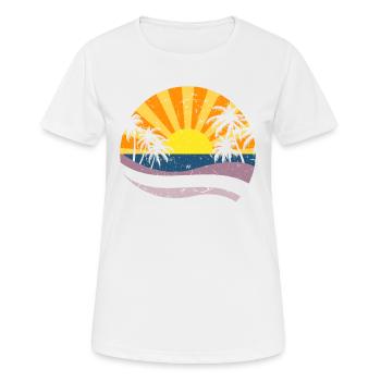 Palm trees and sun - vacation in summer - Women's Breathable T-Shirt - white - Front - AI Model Female 172 dark (172cm)
