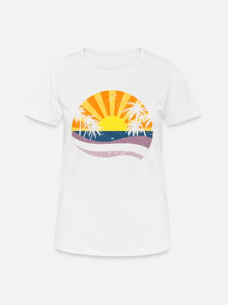 Palm trees and sun - vacation in summer - Women's Breathable T-Shirt - white