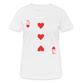 Coeur de carte à jouer 3 - T-shirt respirant Femme - blanc - Devant - AI Model Female 172 dark (172cm)