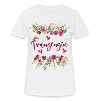 Trauzeugin, Hochzeit, Freundin, Liebe, Geschenk - Frauen T-Shirt atmungsaktiv - Weiß - Vorne - AI Model Female 172 dark (172cm)