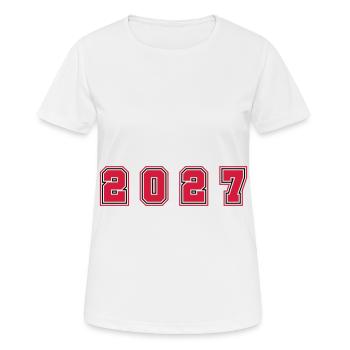 2027 year number - Women's Breathable T-Shirt - white - Front - AI Model Female 172 dark (172cm)