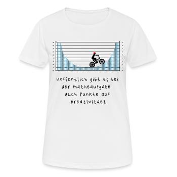 Matheaufgabe mit BMX Fahrer in der Halfpipe - Frauen T-Shirt atmungsaktiv - Weiß - Vorne - AI Model Female 172 dark (172cm)