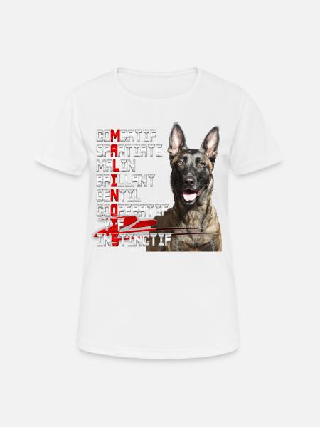 malinois - T-shirt respirant Femme - blanc
