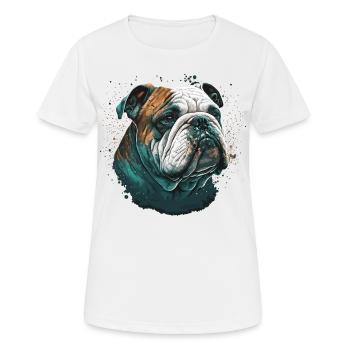 Bulldogge Ausdruck - Frauen T-Shirt atmungsaktiv - Weiß - Vorne - AI Model Female 172 dark (172cm)