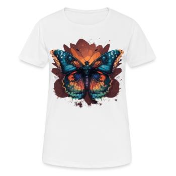 Papillon délicat - T-shirt respirant Femme - blanc - Devant - AI Model Female 172 dark (172cm)