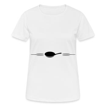 Pfanne linie - Frauen T-Shirt atmungsaktiv - Weiß - Vorne - AI Model Female 172 dark (172cm)