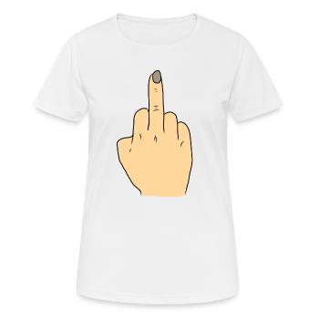 Middle finger gift - Women's Breathable T-Shirt - white - Front - AI Model Female 172 dark (172cm)