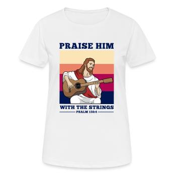 Jésus guitare bible verset musique acoustique psaume - T-shirt respirant Femme - blanc - Devant - AI Model Female 172 dark (172cm)