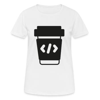 Programmer Coder Coding Coffee - Women's Breathable T-Shirt - white - Front - AI Model Female 172 dark (172cm)
