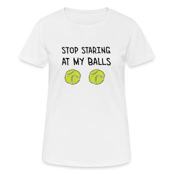 Tennis Tennisball - Frauen T-Shirt atmungsaktiv - Weiß - Vorne - AI Model Female 172 dark (172cm)