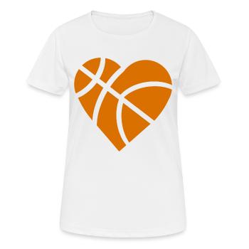 Joueur de basket basket- coeur basket- - T-shirt respirant Femme - blanc - Devant - AI Model Female 172 dark (172cm)