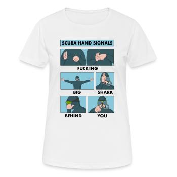 Tauchen Handzeichen Taucher - Frauen T-Shirt atmungsaktiv - Weiß - Vorne - AI Model Female 172 dark (172cm)