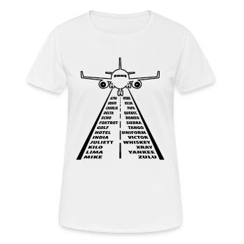 Nato Alphabet Motif Pilote pilote de contrôleur aérien - T-shirt respirant Femme - blanc - Devant - AI Model Female 172 dark (172cm)