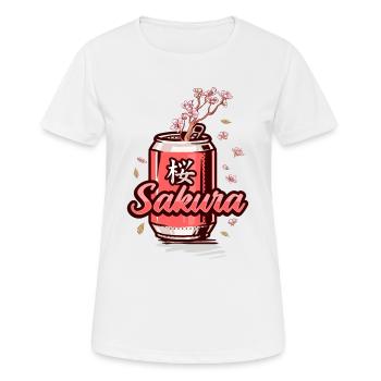 Japanische Sakura Kirschblüte Dose Kirschbaum - Frauen T-Shirt atmungsaktiv - Weiß - Vorne - AI Model Female 172 dark (172cm)