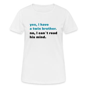 Passendes Outfit eineiige Zwillingsbruder - Frauen T-Shirt atmungsaktiv - Weiß - Vorne - AI Model Female 172 dark (172cm)