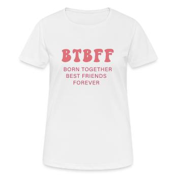 BTBFF Matching Twin Outfit Identique Twins - T-shirt respirant Femme - blanc - Devant - AI Model Female 172 dark (172cm)