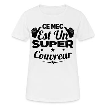 Ce Mec Est Un Super Couvreur Cadeau - T-shirt respirant Femme - blanc - Devant - AI Model Female 172 dark (172cm)