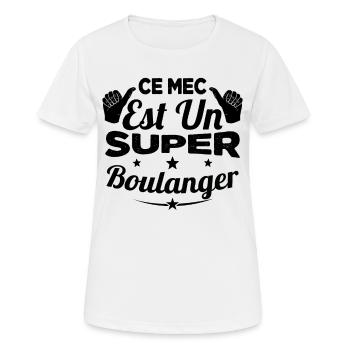 Ce Mec Est Un Super Boulanger Cadeau - T-shirt respirant Femme - blanc - Devant - AI Model Female 172 dark (172cm)