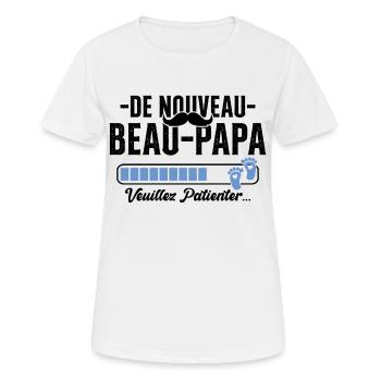 Nouveau Beau Papa Cadeau Père Cool - T-shirt respirant Femme - blanc - Devant - AI Model Female 172 dark (172cm)