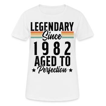 Legendär seit 1982 Geburtstagsgeschenk - Frauen T-Shirt atmungsaktiv - Weiß - Vorne - AI Model Female 172 dark (172cm)